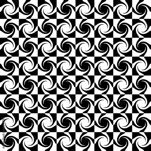 Seamless pattern with a spirals in a balck - white colors