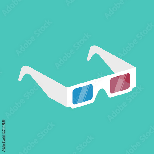 3D cinema glasses isometric