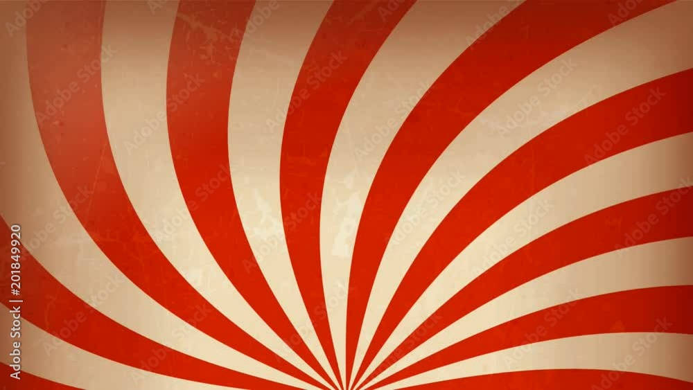 Circus carnival Background Rotation Loop/
Animation of an abstract vintage and retro circus background rotating, with sunbeams an stripes