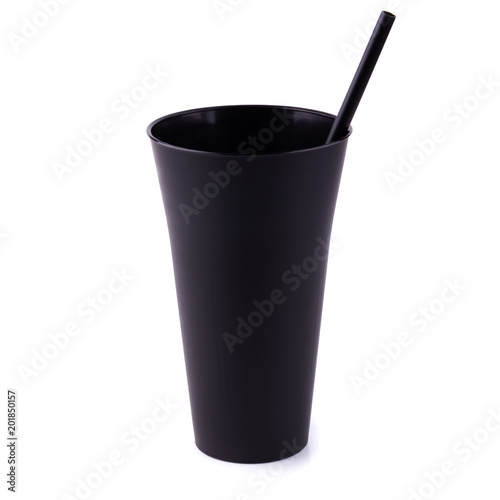 Black Disposable Cup for beverages isolated on white background