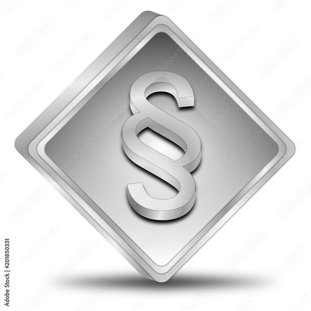 Law paragraph button - 3D illustration Law paragraph button - 3D illustration