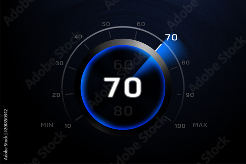 The Metal Black chrome rotating Blue Light switch Level for electrical equipment.