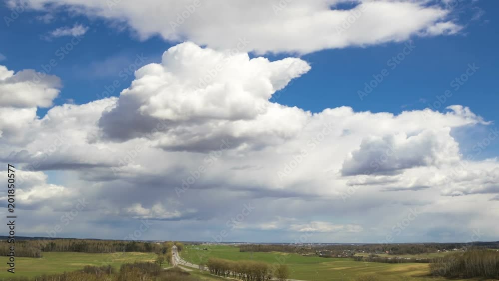 Rural landscape with storm clouds, dramatic sky, time-lapse.
Rural landscape with storm clouds, dramatic sky, time-lapse.