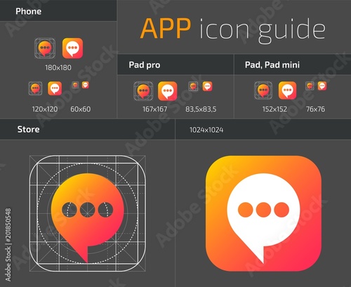 UI IOS button icons design guidelines for web and mobile app vector template