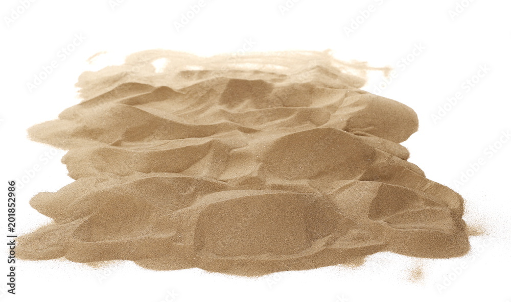 Pile dry desert sand isolated on white background Pile dry desert sand isolated on white background