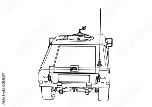 sketch of military off-road vector