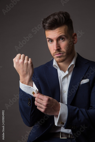 Man in shirt with cufflinks photo