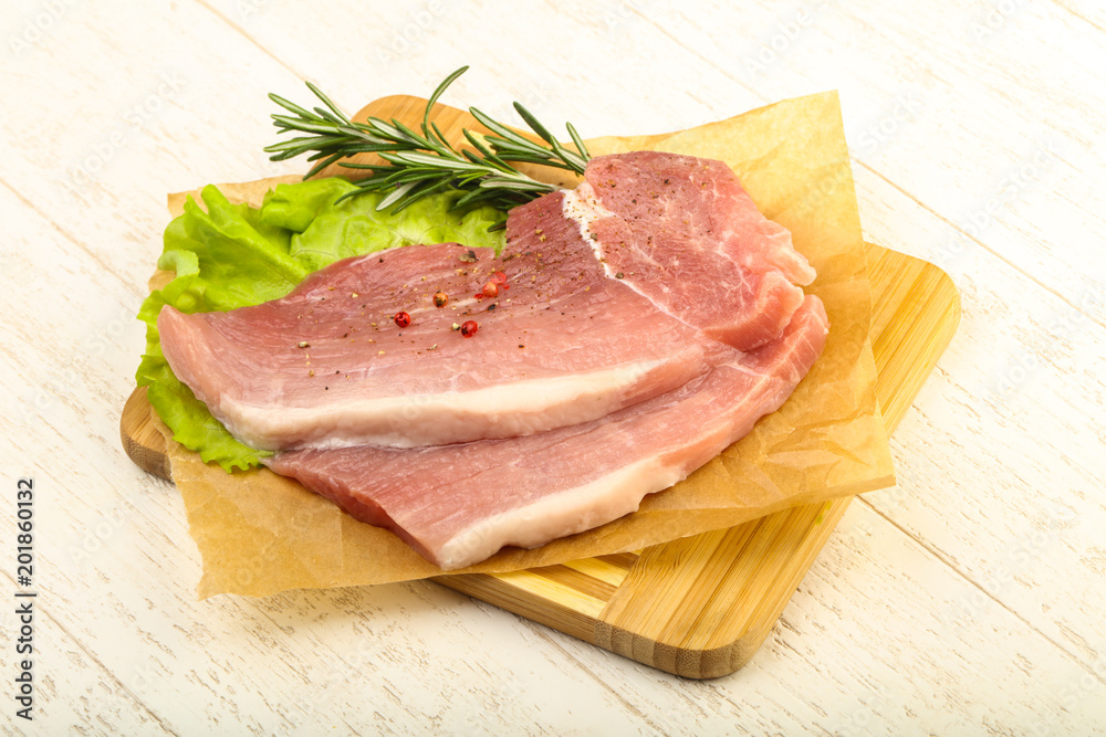 Raw pork steak Raw pork steak