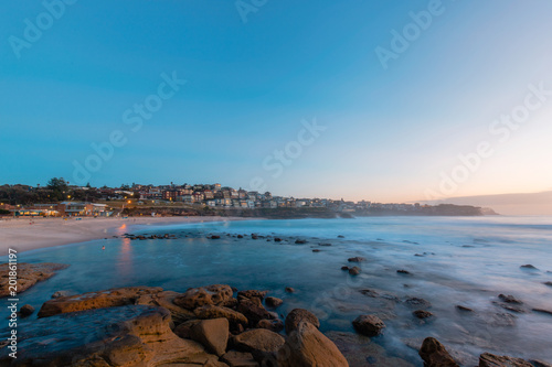 Bronte Beach, Sydney view at blue hour.