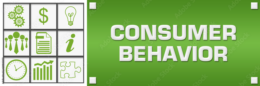 Consumer Behavior Green Business Symbols Grid Left Consumer Behavior Green Business Symbols Grid Left