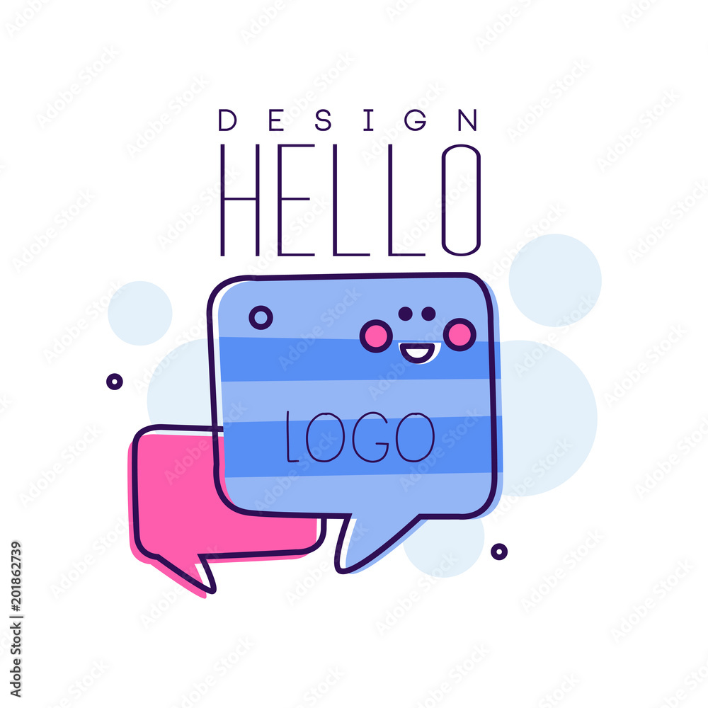 Hello original, bright badge with Hello word and message bubbles vector Illustrations on a white background Hello original, bright badge with Hello word and message bubbles vector Illustrations on a white background