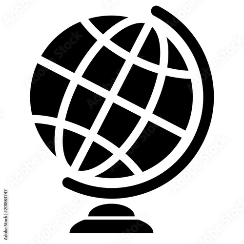 Symbolic image of geographical globe. Web icon