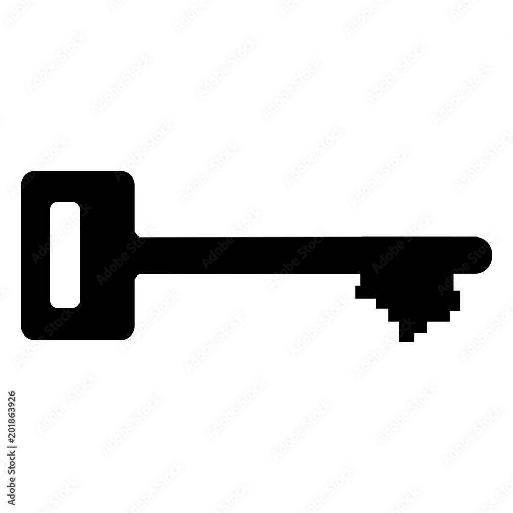 Key silhouette on white background Key silhouette on white background