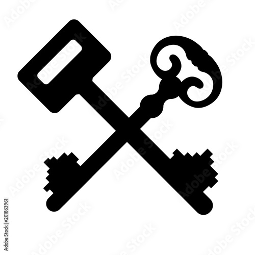 Two crossed keys