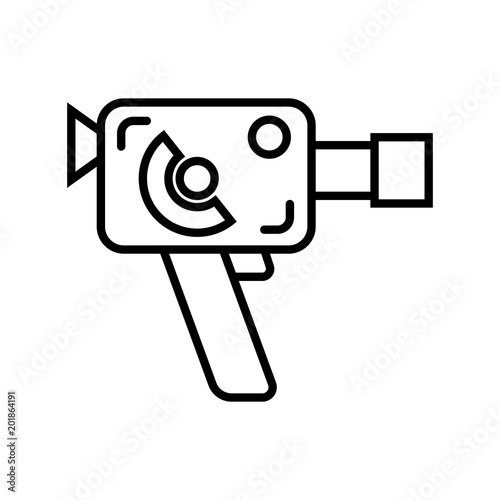 Retro 8mm film camera. Vector illustration