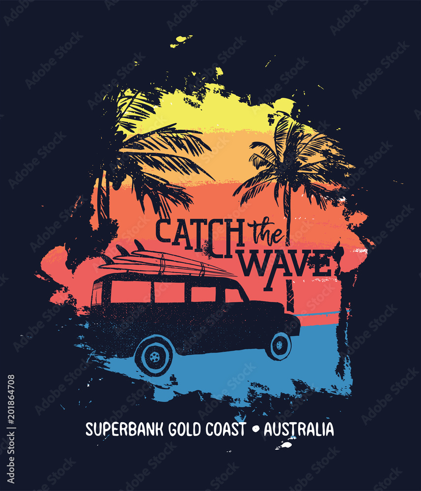 Obraz premium Summer surf vacation in australian gold coast