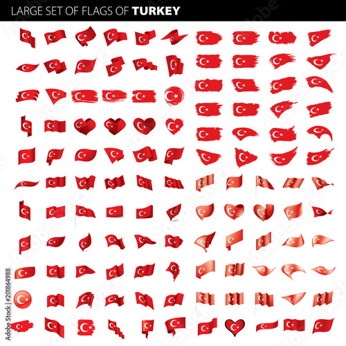 Turkey flag, vector illustration