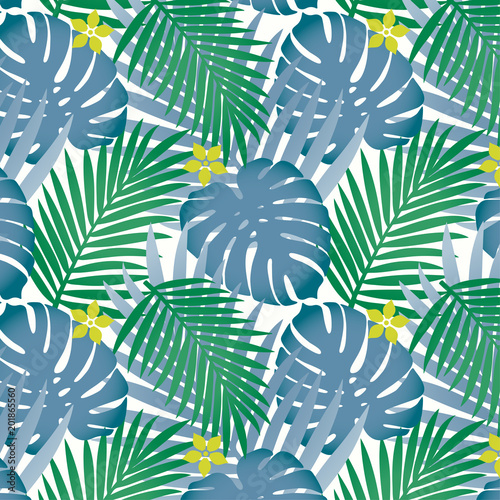 Tropical Leaves Seamless Pattern