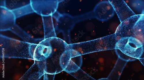 3D Animation of abstract molecule. Concept of science or medicine