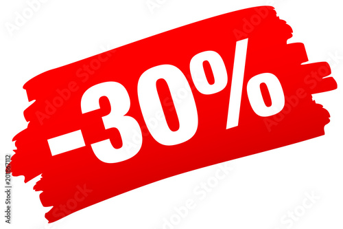 Brushstroke "-30%" Red