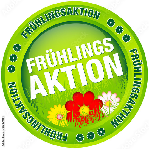 Button "Frühlingsaktion" grün/rot