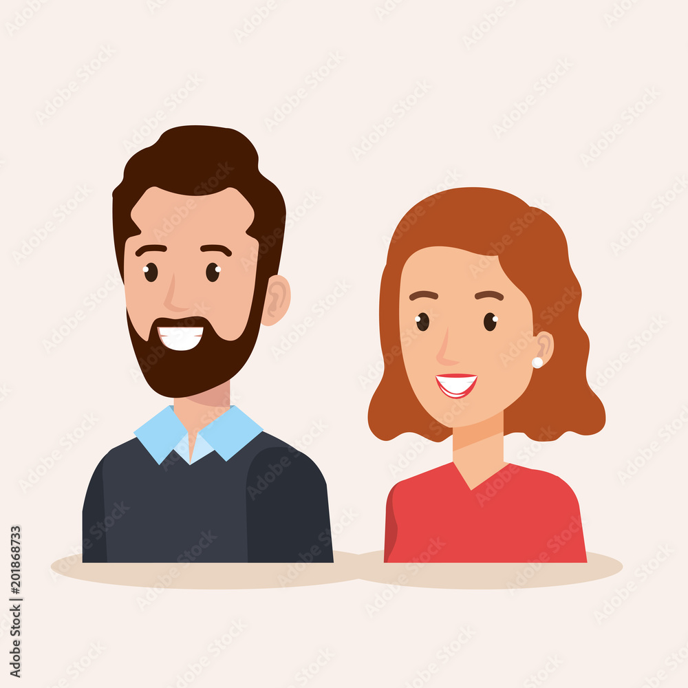 business couple avatars characters vector illustration design business couple avatars characters vector illustration design