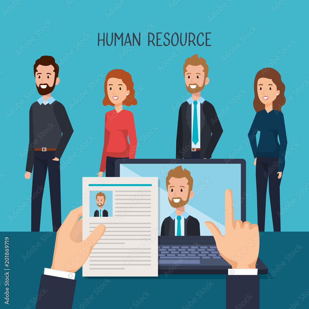 group of people human resources vector illustration design