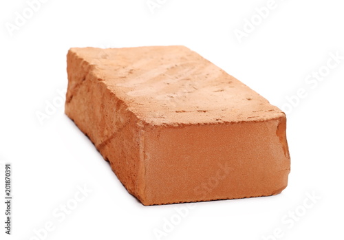 Red brick isolated on white