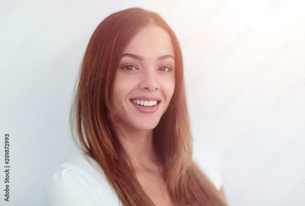 Portrait of a beautiful brunette on white background Portrait of a beautiful brunette on white background