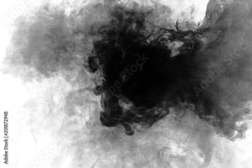 Black smoke on white background