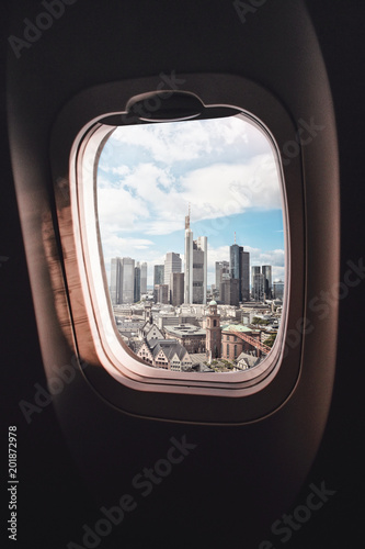 Airplane window Frankfurt am Main