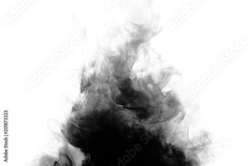 Black smoke on white background
