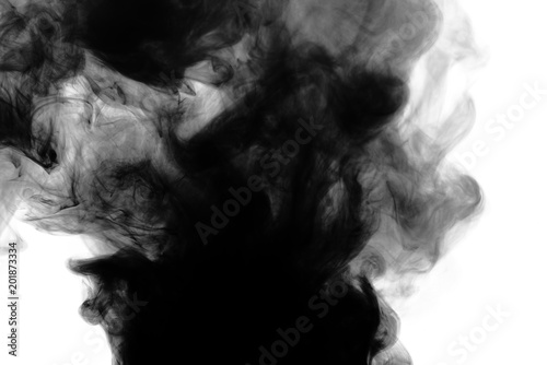 Black smoke on white background