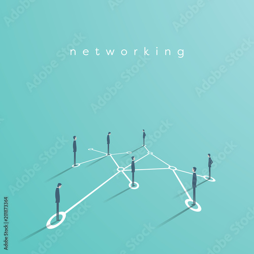 Group of business people networking, making contacts vector concept illustration. Symbol of communication, teamwork, collaboration.