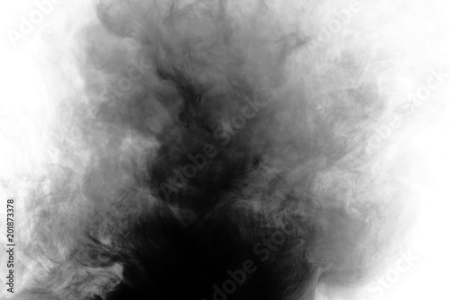 Black smoke on white background