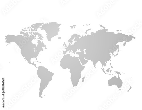 Gray similar world map blank for infographic isolated on white background. Vector illustration