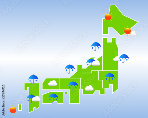 梅雨の天気予報のイラスト Stock Vector Adobe Stock