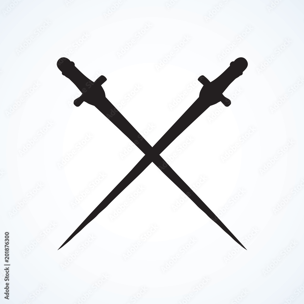 Old Epee. Vector drawing
