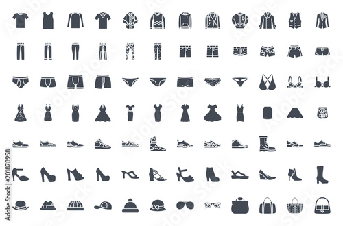 Clothes silhouette icon vector pack