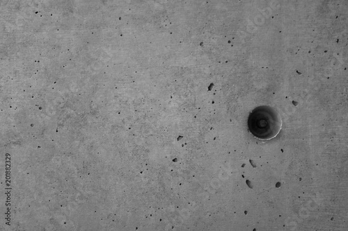 Gray concrete wall, abstract texture background, with diamond drill marks