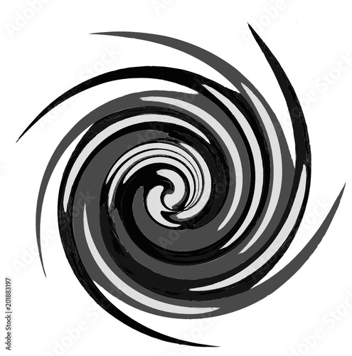 Decorative abstract spiral with illusion of rotation