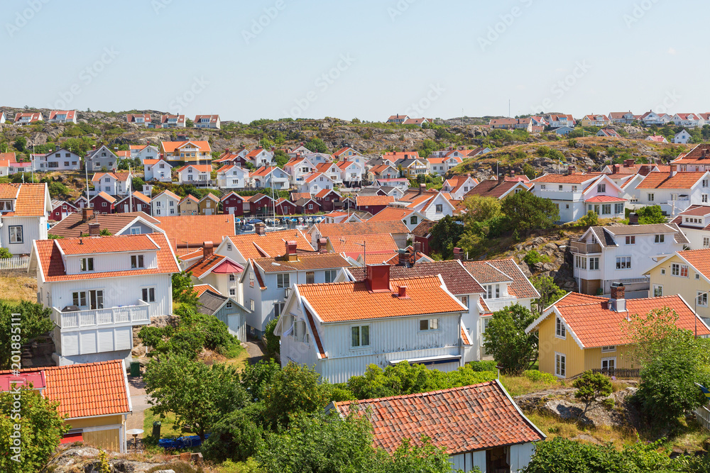 View of Grundsund a coastal village on the Swedish west coast View of Grundsund a coastal village on the Swedish west coast