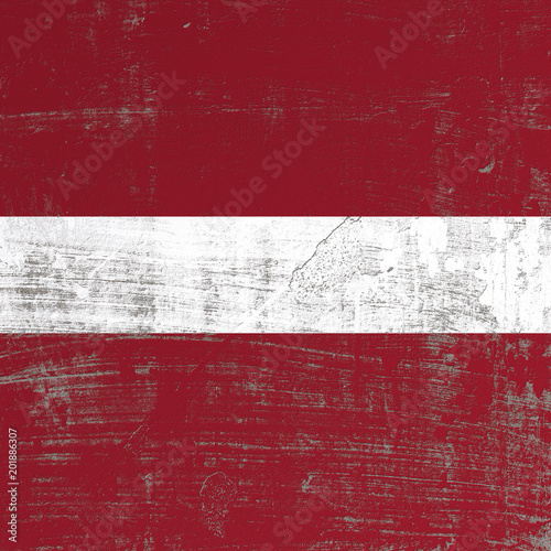 scratched Latvia flag