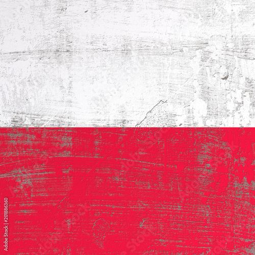 scratched Poland flag