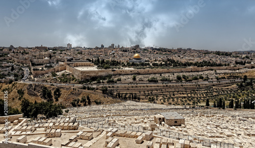 Bild auf Leinwand Jerusalem, Mount of Olives Jewish Cemetery