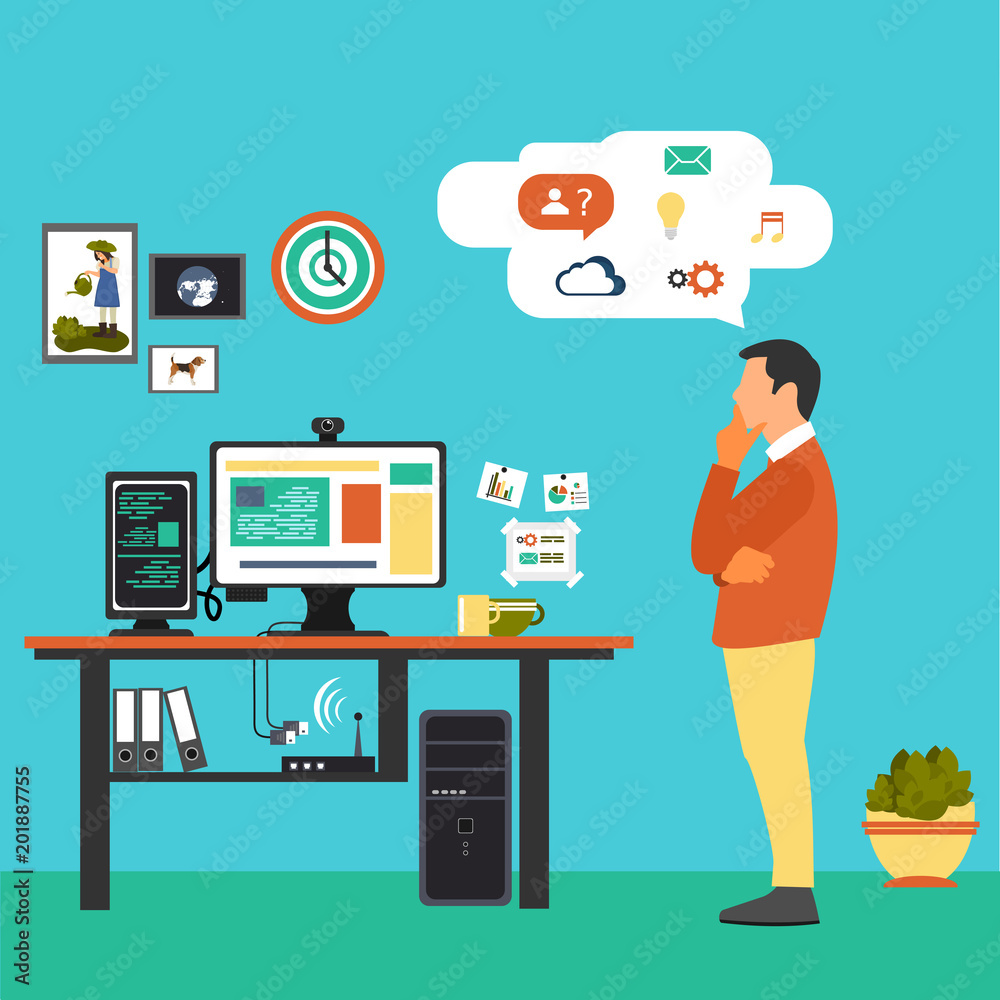 flat illustration of programmer