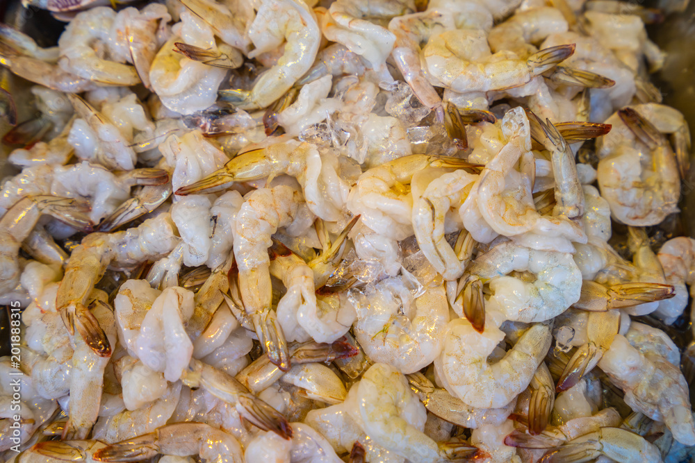 Fresh shrimps in a market. Fresh shrimps in a market.