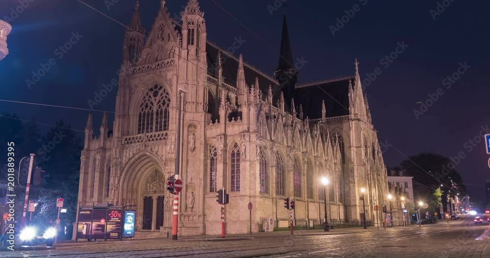 Night timelapse of a cathedral Night timelapse of a cathedral