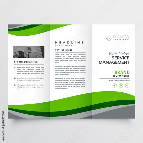 elegant green business trofold brochure