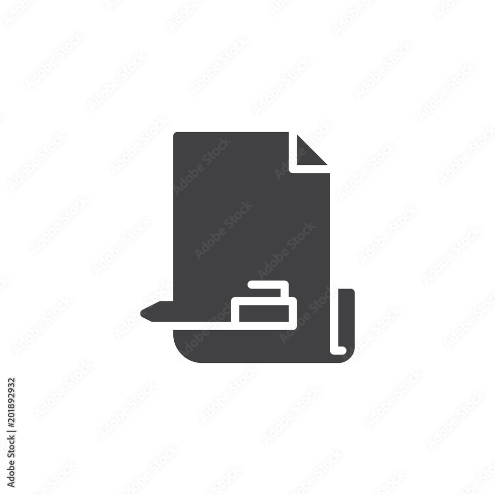 Paper and pen vector icon. filled flat sign for mobile concept and web design. Writing document simple solid icon. Form symbol, logo illustration. Pixel perfect vector graphics Paper and pen vector icon. filled flat sign for mobile concept and web design. Writing document simple solid icon. Form symbol, logo illustration. Pixel perfect vector graphics